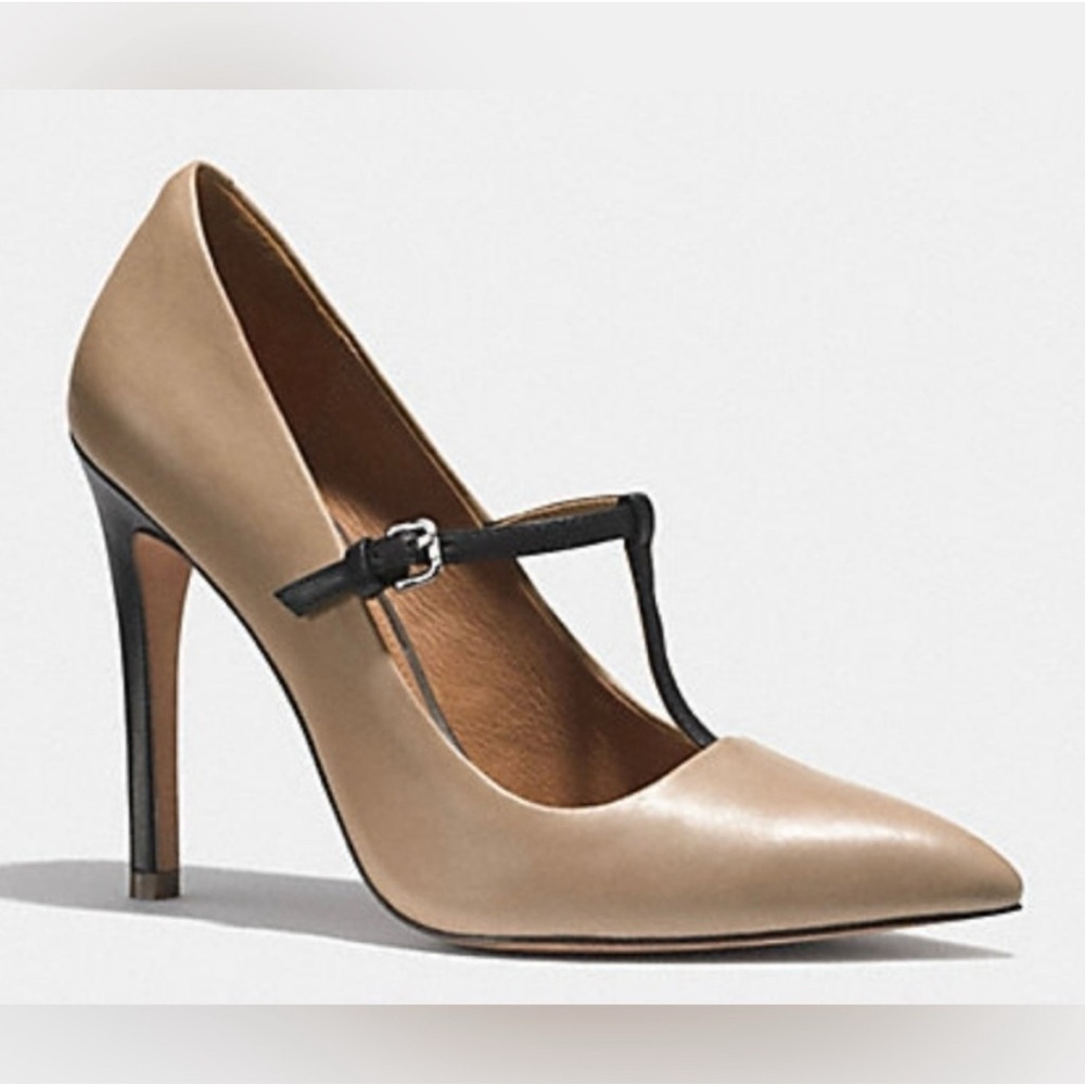 Coach Women’s Fulton T-Strap Leather Pumps Size 8M